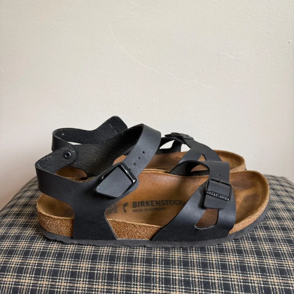 Birkenstock Yara Birko-Flor Ankle Strap Comfort Sandal Size 41 Black